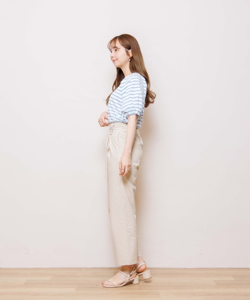 flower(フラワー)の「マリンレースアップパンツ(スラックス・レディース・アイボリー/ネイビー・FREE)」の9枚目の写真