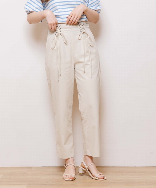 flower(フラワー)の「マリンレースアップパンツ(スラックス・レディース・アイボリー/ネイビー・FREE)」の10枚目の写真