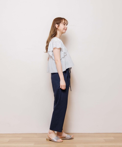 flower(フラワー)の「マリンレースアップパンツ(スラックス・レディース・アイボリー/ネイビー・FREE)」の14枚目の写真