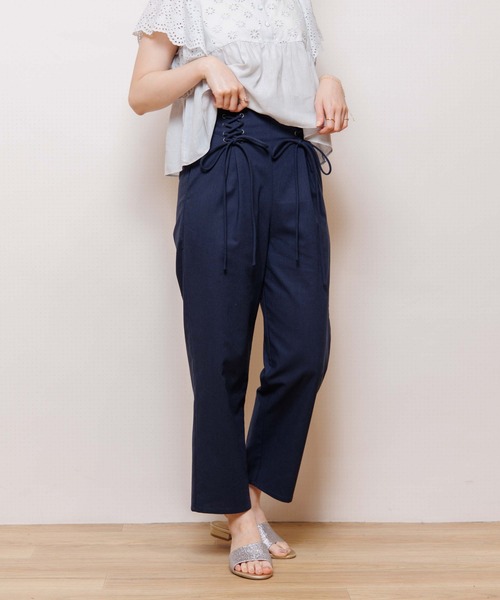 flower(フラワー)の「マリンレースアップパンツ(スラックス・レディース・アイボリー/ネイビー・FREE)」の17枚目の写真