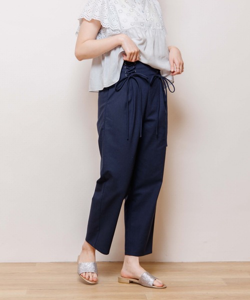 flower(フラワー)の「マリンレースアップパンツ(スラックス・レディース・アイボリー/ネイビー・FREE)」の18枚目の写真