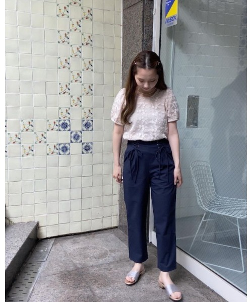 flower(フラワー)の「マリンレースアップパンツ(スラックス・レディース・アイボリー/ネイビー・FREE)」の21枚目の写真