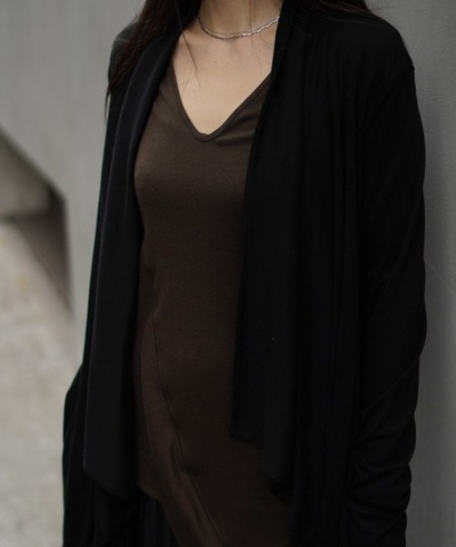 ADDICT NOIR（アディクトノアー）の「ADDICT NOIR/アディクト ノアー/Drape Cardi（カーディガン/ボレロ・レディース・ブラウン/ブラック・FREE）」の6枚目の写真
