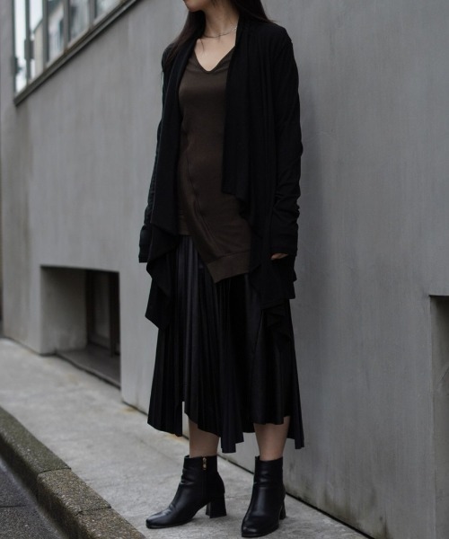 ADDICT NOIR（アディクトノアー）の「ADDICT NOIR/アディクト ノアー/Drape Cardi（カーディガン/ボレロ・レディース・ブラウン/ブラック・FREE）」の11枚目の写真