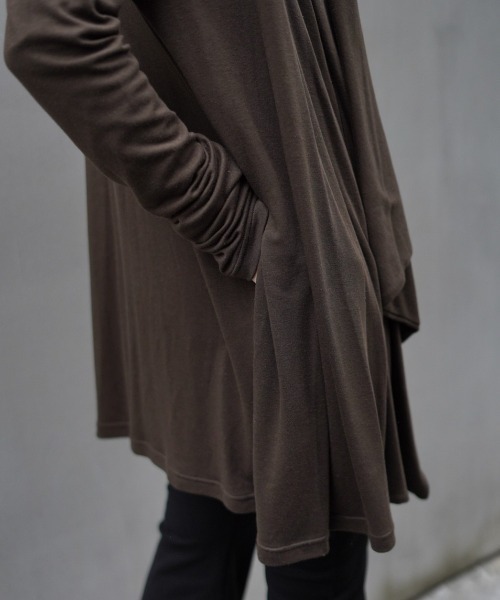 ADDICT NOIR（アディクトノアー）の「ADDICT NOIR/アディクト ノアー/Drape Cardi（カーディガン/ボレロ・レディース・ブラウン/ブラック・FREE）」の14枚目の写真