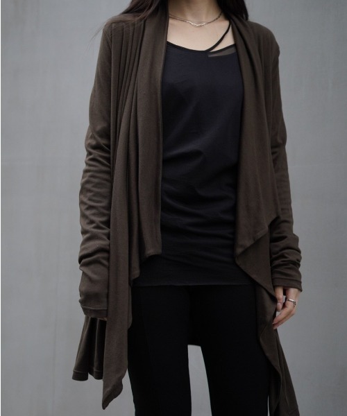 ADDICT NOIR（アディクトノアー）の「ADDICT NOIR/アディクト ノアー/Drape Cardi（カーディガン/ボレロ・レディース・ブラウン/ブラック・FREE）」の12枚目の写真