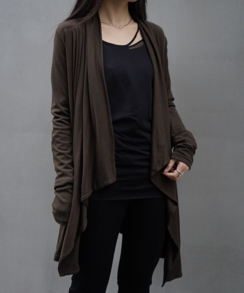 ADDICT NOIR（アディクトノアー）の「ADDICT NOIR/アディクト ノアー/Drape Cardi（カーディガン/ボレロ・レディース・ブラウン/ブラック・FREE）」の21枚目の写真