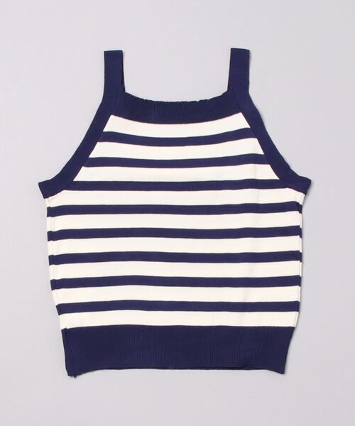 MANGROVE（マングローブ）の「デザインストラップニットキャミソール（キャミソール・レディース・ネイビー/アイボリー/ホワイト×レッド/ホワイト×ネイビー・FREE）」の5枚目の写真