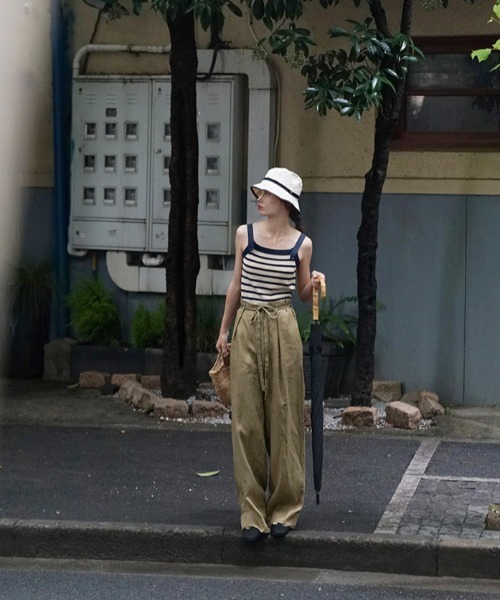 MANGROVE（マングローブ）の「デザインストラップニットキャミソール（キャミソール・レディース・ネイビー/アイボリー/ホワイト×レッド/ホワイト×ネイビー・FREE）」の12枚目の写真