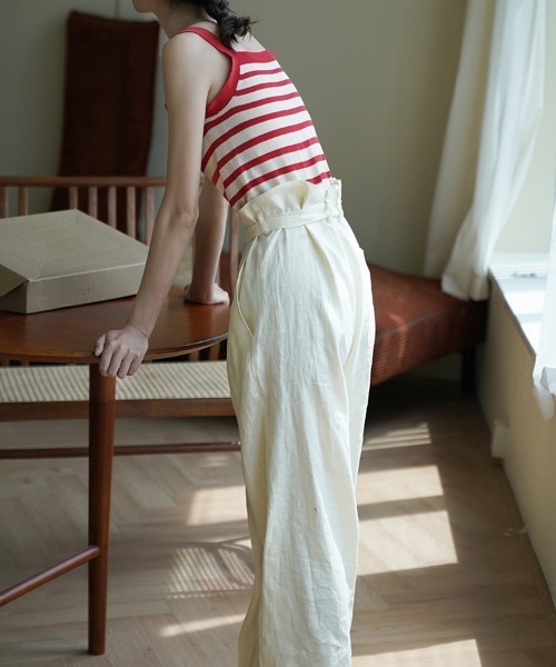 MANGROVE（マングローブ）の「デザインストラップニットキャミソール（キャミソール・レディース・ネイビー/アイボリー/ホワイト×レッド/ホワイト×ネイビー・FREE）」の20枚目の写真