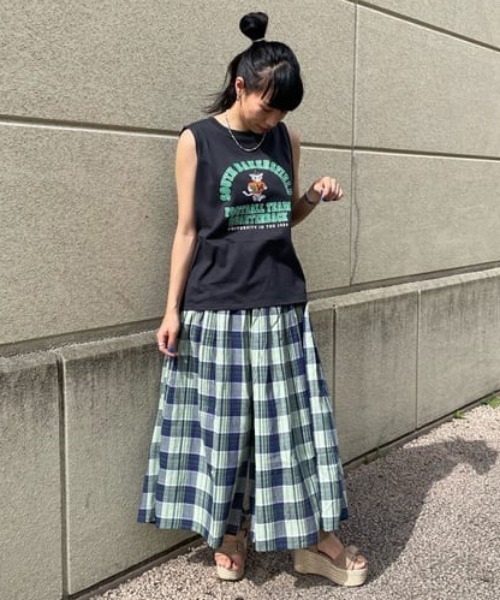 RODEO CROWNS WIDE BOWL(ロデオクラウンズワイドボウル)の「リラックスチェックスカーチョ(その他パンツ・レディース・オレンジ系その他/イエロー系その他/グリーン系その他・FREE)」の6枚目の写真