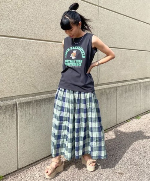 RODEO CROWNS WIDE BOWL(ロデオクラウンズワイドボウル)の「リラックスチェックスカーチョ(その他パンツ・レディース・オレンジ系その他/イエロー系その他/グリーン系その他・FREE)」の7枚目の写真