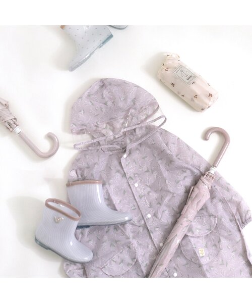 apres les cours（アプレレクール）の「GIRLSランドコート(すずらん・さくらんぼ)（レインコート/ポンチョ・キッズ・ピンク/アイボリー・110/130/100/120）」の3枚目の写真