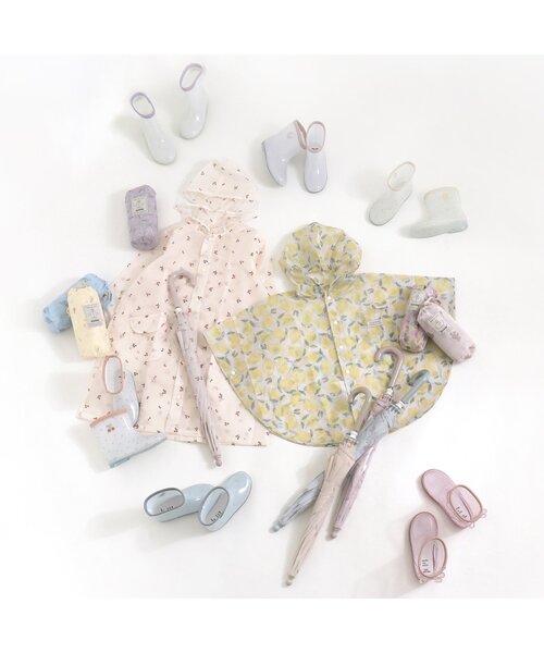 apres les cours（アプレレクール）の「GIRLSランドコート(すずらん・さくらんぼ)（レインコート/ポンチョ・キッズ・ピンク/アイボリー・110/130/100/120）」の4枚目の写真