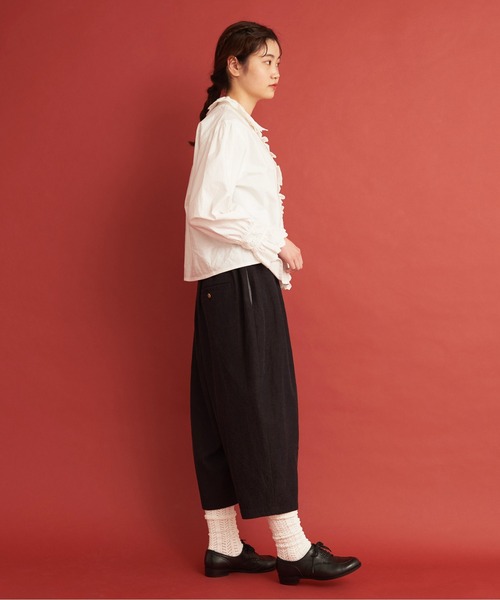 Malle(マル)の「malle オックス カットワーク刺繍 ブラウス(シャツ/ブラウス・レディース・ホワイト/ブラック・FREE)」の9枚目の写真