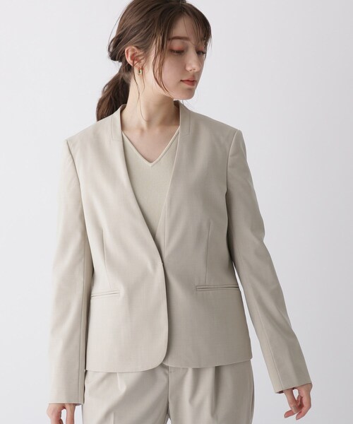 index(インデックス)の「◆DELEGANT/デレガント ノーカラージャケット【WEB限定サイズ】(ノーカラージャケット・レディース・ライトベージュ/ネイビー/ブラック系1・36/40/38/42)」の5枚目の写真