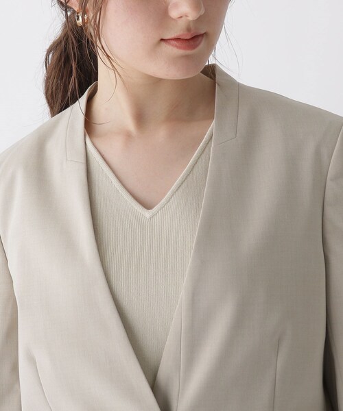 index(インデックス)の「◆DELEGANT/デレガント ノーカラージャケット【WEB限定サイズ】(ノーカラージャケット・レディース・ライトベージュ/ネイビー/ブラック系1・36/40/38/42)」の8枚目の写真