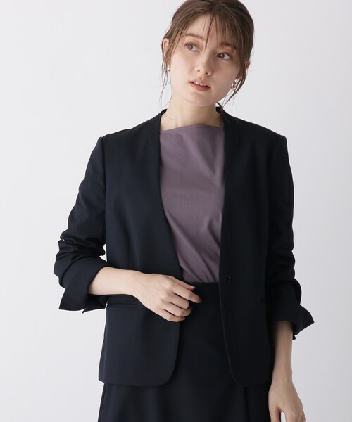 index(インデックス)の「◆DELEGANT/デレガント ノーカラージャケット【WEB限定サイズ】(ノーカラージャケット・レディース・ライトベージュ/ネイビー/ブラック系1・36/40/38/42)」の15枚目の写真