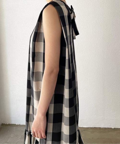 Shelly island(シェリーアイランド)の「アソートチェックロングワンピース(ワンピース・レディース・ブラック・M)」の15枚目の写真