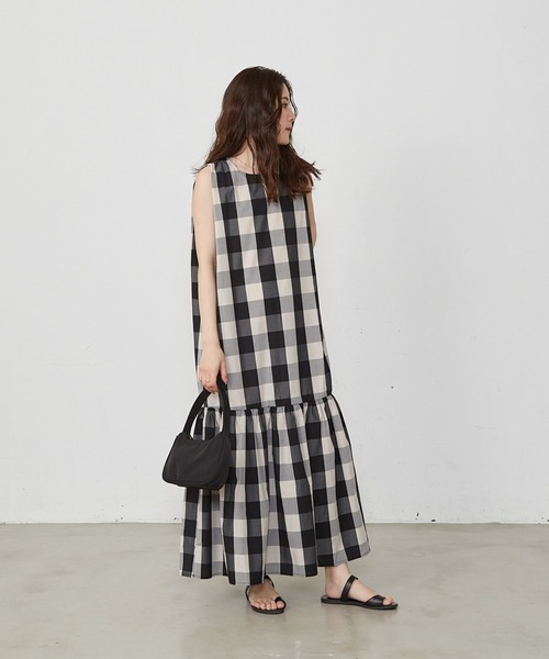 Shelly island(シェリーアイランド)の「アソートチェックロングワンピース(ワンピース・レディース・ブラック・M)」の19枚目の写真