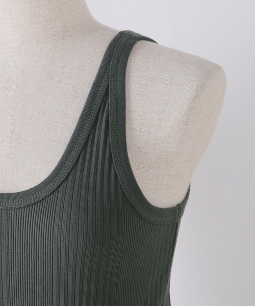 FRAMeWORK（フレームワーク）の「【Healthknit/ヘルスニット】ブロードリブタンクトップ3（タンクトップ・レディース・ホワイト/ブラウン/オレンジ/グリーン/スミクロ・FREE）」の6枚目の写真