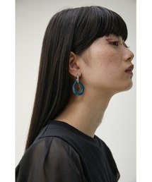 2WAY COLOR ACRYL RING EARRINGS/フェイクパールアシンメトリーイヤリング