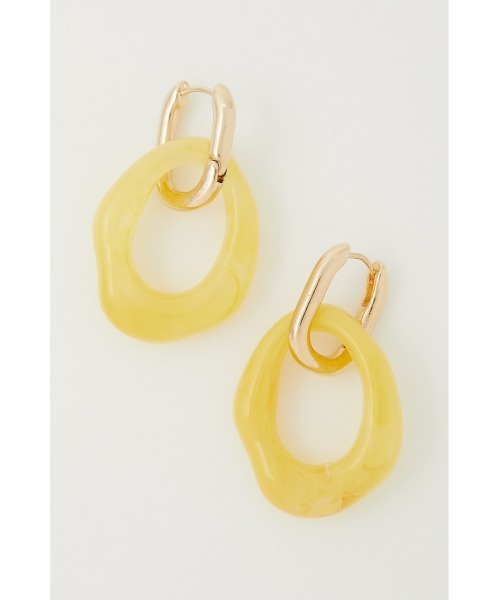 AZUL by moussy（アズールバイマウジー）の「2WAY COLOR ACRYL RING EARRINGS/フェイクパールアシンメトリーイヤリング（ピアス（両耳用）・レディース・イエロー/ダークブルー・FREE）」の17枚目の写真