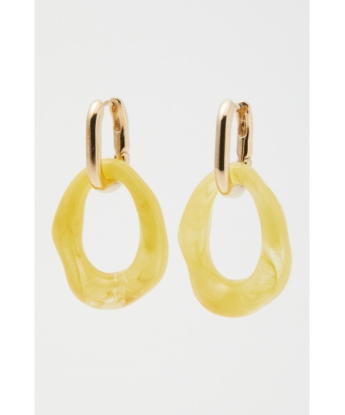 AZUL by moussy（アズールバイマウジー）の「2WAY COLOR ACRYL RING EARRINGS/フェイクパールアシンメトリーイヤリング（ピアス（両耳用）・レディース・イエロー/ダークブルー・FREE）」の7枚目の写真
