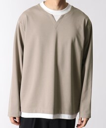 THE SHOP TK  | 【1枚でサマになる大人気シリーズ】ポンチキーネックロングTシャツ/10色展開/WEB限定サイズ(Tシャツ/カットソー)
