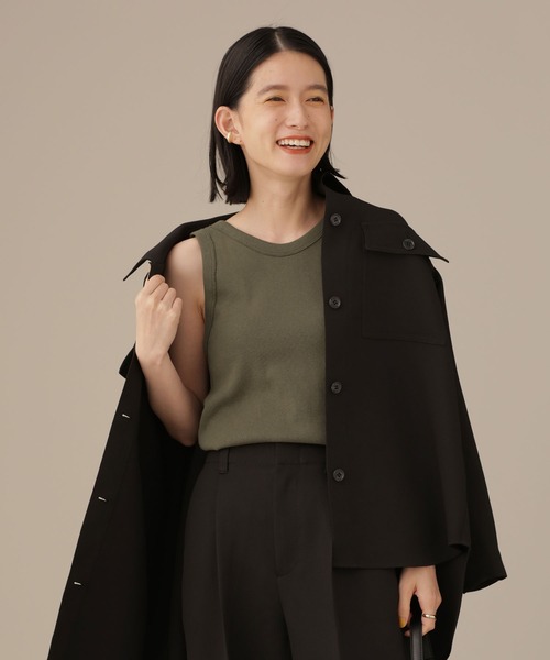 NANO universe（ナノユニバース）の「LB.03/前後2WAYフライスアメスリタンクトップ（タンクトップ・レディース・ブラック/ベージュ/カーキ・Ⅰ/Ⅱ）」の3枚目の写真