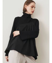 ELENDEEK | タックプリーツコンビケーブルニット(ニット/セーター)