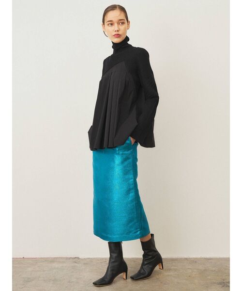 ELENDEEK(エレンディーク)の「TUCK PLEATS COMBI CABLE KT(ニット/セーター・レディース・オフホワイト/ブラック・FREE)」の20枚目の写真