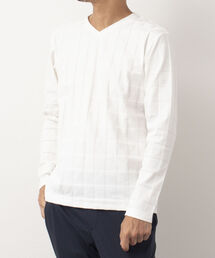 Stutostein Nolley's | 幾何学リンクスVネック長袖Tシャツ ロンT(Tシャツ/カットソー)