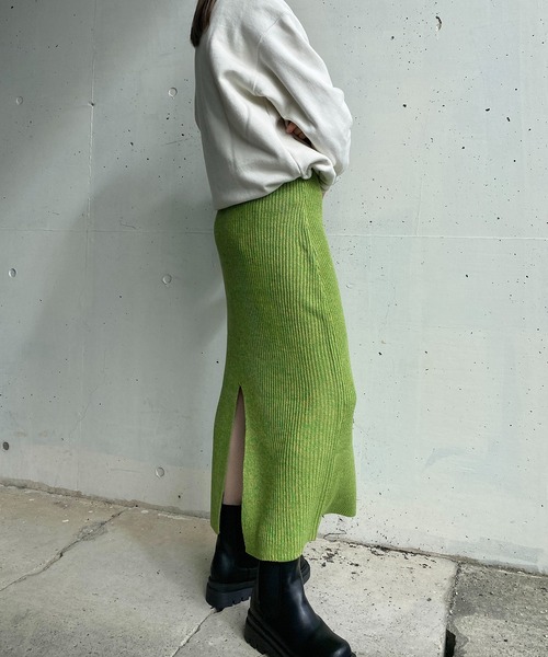 y/m by RIKA(イムバイリカ)の「バルキーミックスナロースカート(スカート・レディース・ブラック/イエロー・FREE)」の2枚目の写真