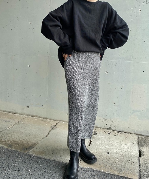 y/m by RIKA(イムバイリカ)の「バルキーミックスナロースカート(スカート・レディース・ブラック/イエロー・FREE)」の1枚目の写真