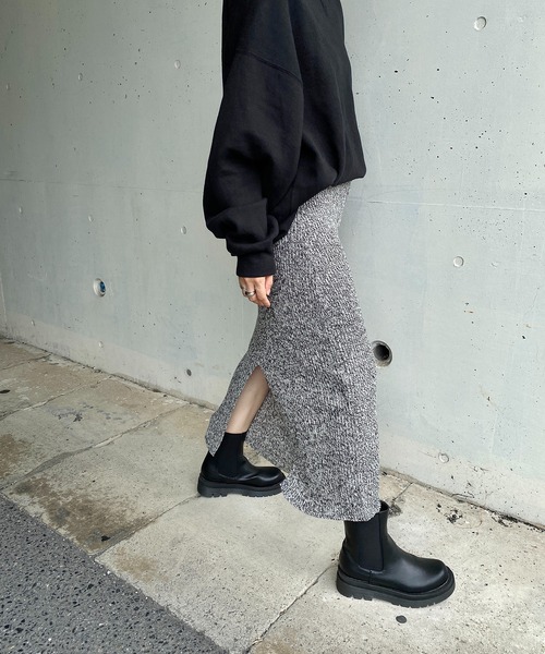 y/m by RIKA(イムバイリカ)の「バルキーミックスナロースカート(スカート・レディース・ブラック/イエロー・FREE)」の10枚目の写真