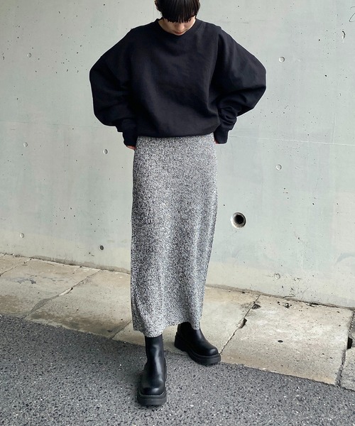 y/m by RIKA(イムバイリカ)の「バルキーミックスナロースカート(スカート・レディース・ブラック/イエロー・FREE)」の4枚目の写真