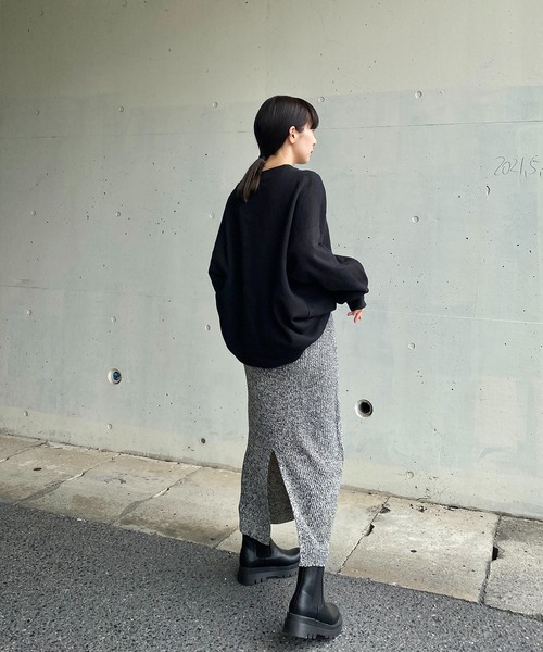 y/m by RIKA(イムバイリカ)の「バルキーミックスナロースカート(スカート・レディース・ブラック/イエロー・FREE)」の5枚目の写真