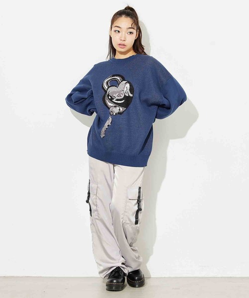 X-girl（エックスガール）の「6POCKET LOUNGE PANTS（その他パンツ・レディース・グレー/ブルー/ブラック・S/M）」の20枚目の写真