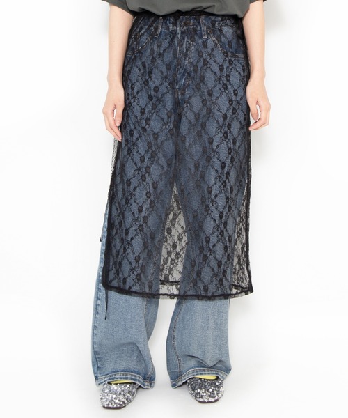 PUNYUS(プニュズ)の「デニムバギーパンツ(デニムパンツ・レディース・ライトインディゴブルー/ブラック・1/2/3/4)」の18枚目の写真