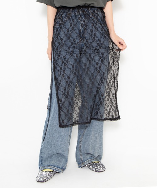 PUNYUS(プニュズ)の「デニムバギーパンツ(デニムパンツ・レディース・ライトインディゴブルー/ブラック・1/2/3/4)」の19枚目の写真