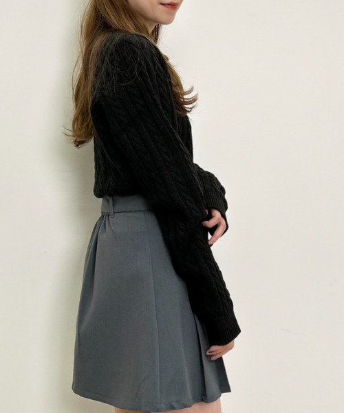 INGNI（イング）の「胸刺しゅうケーブルニット（ニット/セーター・レディース・ブラック/グリーン/アイボリー/ベージュ・M）」の13枚目の写真