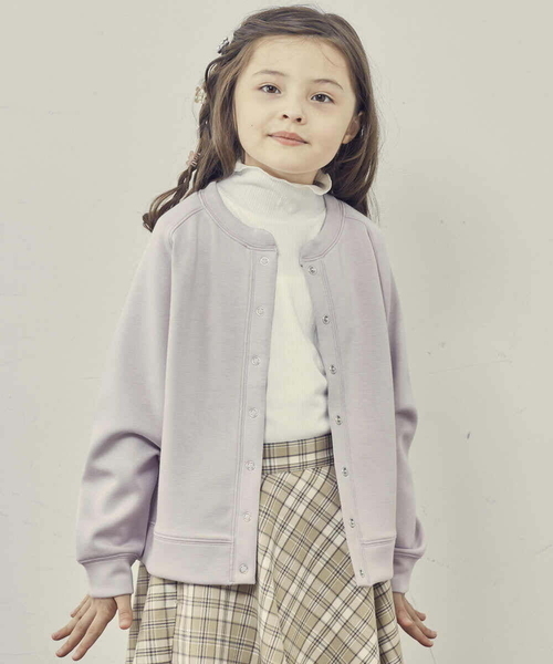 a.v.v（アーヴェヴェ）の「[100-130]ドットボタンダンボールカーディガン（カーディガン/ボレロ・キッズ・ライトブルー/ライトピンク・100/110/120/130）」の8枚目の写真