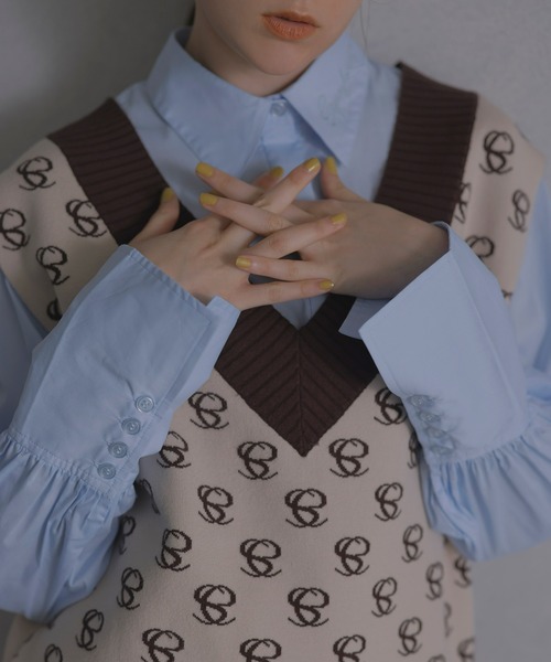 eimy istoire esモノグラムベスト EIMY ISTOIRE エイミーイストワール eimy istoire es monogram ニット