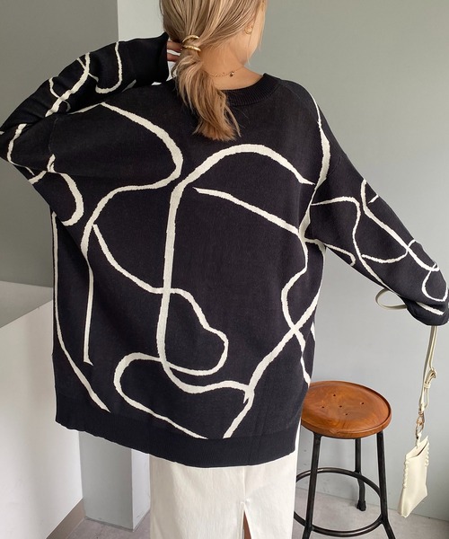 CAPRICIEUX LE'MAGE(カプリシューレマージュ)の「ラインジャガードカーディガン(カーディガン/ボレロ・レディース・チャコールグレー/ベージュ/ライトベージュ・FREE)」の20枚目の写真