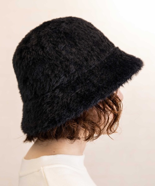 無（ム）の「エコファーサーモバケットハット（ハット・レディース・ブラック/アイボリー/モカ・FREE）」の7枚目の写真