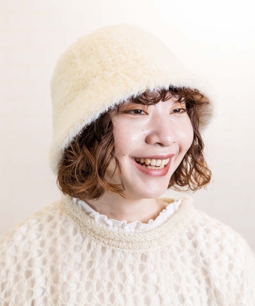 無（ム）の「エコファーサーモバケットハット（ハット・レディース・ブラック/アイボリー/モカ・FREE）」の10枚目の写真