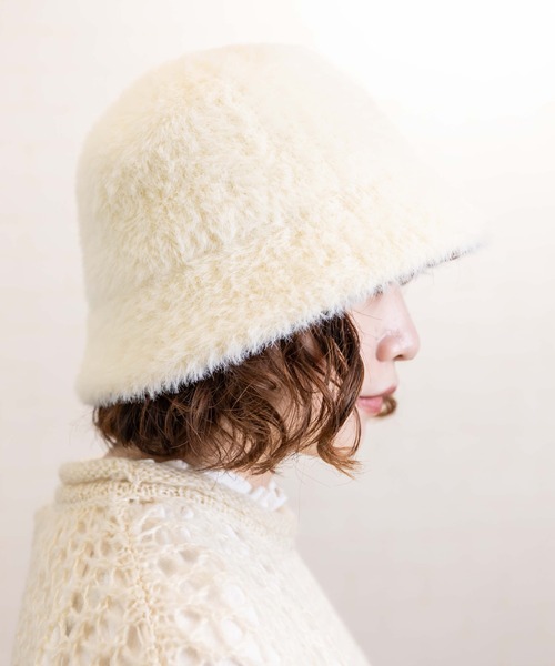 無（ム）の「エコファーサーモバケットハット（ハット・レディース・ブラック/アイボリー/モカ・FREE）」の12枚目の写真