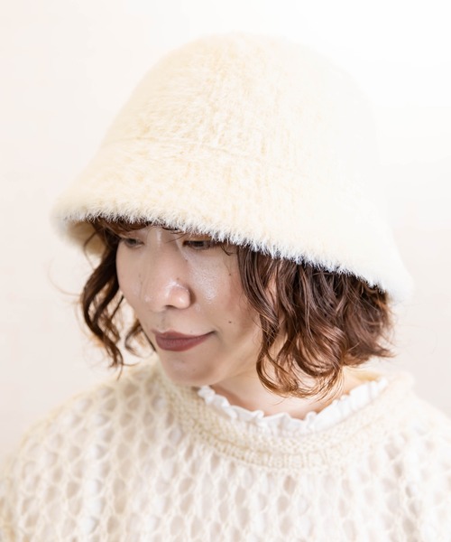 無（ム）の「エコファーサーモバケットハット（ハット・レディース・ブラック/アイボリー/モカ・FREE）」の13枚目の写真