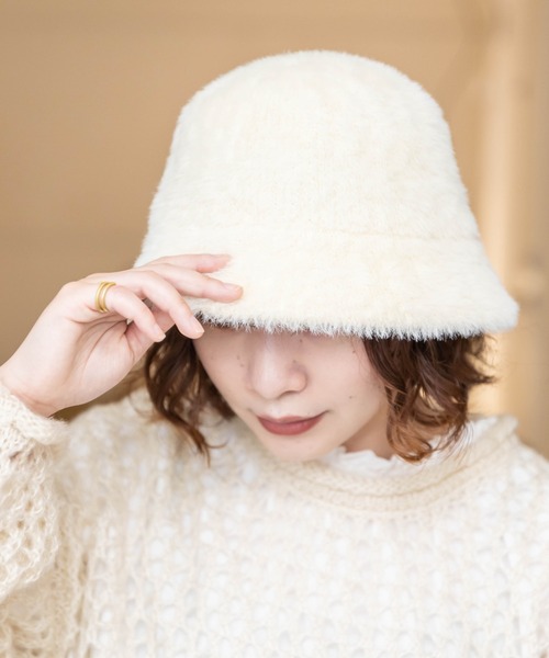 無（ム）の「エコファーサーモバケットハット（ハット・レディース・ブラック/アイボリー/モカ・FREE）」の17枚目の写真